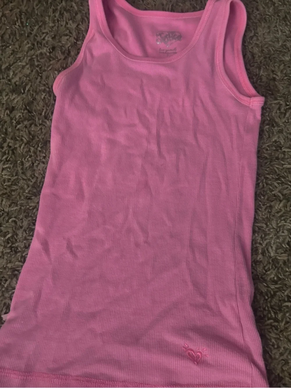 Justice Girls Pink Ribbed Tank Top